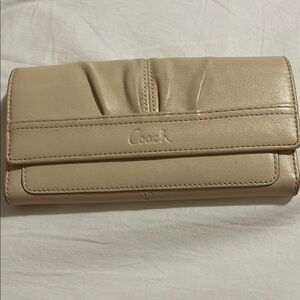 Coach Beige Leather Women's Wallet
